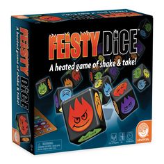 PRICES MAY VARY. FAMILY GAME NIGHT: Ignite this heated family game of shake and take! EASY TO LEARN: You'll need luck and strategy to complete your board while saving dice and preventing your opponents from doing the same. For 3 to 5 players FUN FOR ALL AGES: Game night fun for kids and adults alike ages 6 and up. For 3 to 5 players. INCLUDES: 25 identical Feisty Dice, 5 wipe-off score boards, 5 dry erase markers, 5 Free Roll Fireballs, and rules PLAY AGAIN AND AGAIN: You'll love this fast-paced Party Card Games, Numbers For Kids, Dice Box, Family Board Games, Craft Kits For Kids, Dice Games, Traditional Games, Hobby Games