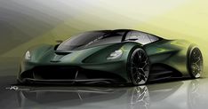 an artistic rendering of a green sports car