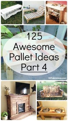 some wooden pallet ideas that are in the process of being used for furniture and decor