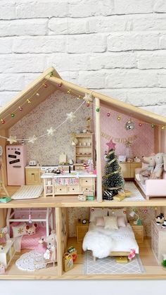 a doll house with all the furniture and accessories