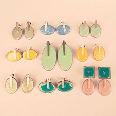 A Selection of Enamelled Earrings, Rebecca E Smith - Smith & Gibb Copic Art, Mixed Media Jewelry, Clay Art Projects, Enamel Jewelry, Hand Made Jewelry