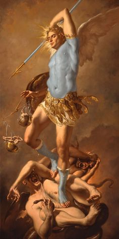 Archangel Michael Painting, Archangel Michael Art, Giovanni Gasparro, Saint Michael Angel, Guardian Angel Pictures, Male Angels, Saint Gabriel, Michael The Archangel