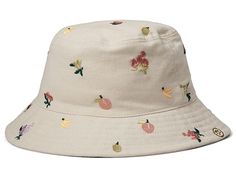 Madewell Fresca Fruit Embroidered Bucket Hat - Caps : Ground Madder : Add the Madewell Fresca Fruit Embroidered Bucket Hat to your ensemble and amp up your style appeal. Bucket-shaped design. Pull-on construction. Allover multicolored embroidered design. 100% cotton. Wipe clean with a damp cloth. Imported. Measurements: Circumference: 22 1 2 in Brim: 2 1 4 in Product measurements were taken using size SM/MD. Please note that measurements may vary by size. Retro Bucket Hat, Summer Bucket Hat With Short Brim For Picnic, Summer Bucket Hat For Picnic With Short Brim, Summer Cotton Bucket Hat With Flat Brim, Summer Bucket Hat With Curved Brim For Picnic, Summer Cotton Hat With Curved Brim, Summer Cotton Hat For Picnic, Wide Brim Bucket Hat For Spring Picnic, Spring Vacation Cotton Bucket Hat