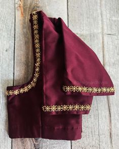 Designer Dhivya | Tiny… | Instagram Simple Thread Work Blouse, Simple Design Blouse, Maroon Blouse Work Designs, Embroidery Blouse Designs Thread, Maroon Blouse Embroidery Designs, Thread Work Blouse Designs, Maroon Embroidery Blouse, Maroon Colour Aari Work Blouse, Half Sleeve Blouse Designs