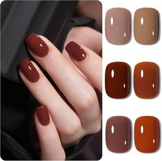 Amazon.com : GAOY Hot Fudge Jelly Gel Nail Polish of 6 Transparent Nude Brown Orange Pumpkin Colors Sheer Gel Polish Kit for Salon Gel Manicure and Nail Art DIY at Home : Beauty & Personal Care Autumn Gel Manicure, Nail Colors For Fall Autumn, Opi Gel Polish Bare My Soul, Fall Nails Press On, Winter Nails Light Colors, Reddish Brown Nail Polish, Orange Gel Polish Nails, Burnt Orange Manicure, Purple Polish Nails