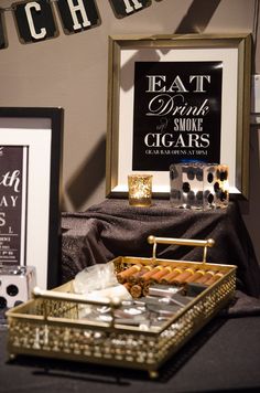 cigar-bar-party-idea Trendy Birthday Party Ideas, Festa Jack Daniels, Birthday Party Ideas For Men, Mafia Party, 40th Birthday Men, James Bond Party, Fun Party Themes, 30th Birthday Party, Halloween Appetizers