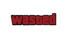 the word wasted written in red on a white background