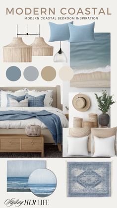 the color scheme for modern coastal bedroom decor