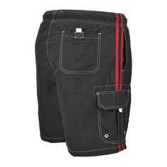 Rick's Cafe swim trunks by Falcon Bay are great swim shorts just in time for spring break. 100% water repellent micro polyester with a mesh lining and key pocket. Lots of pockets with 2 cargo pockets, 2 side entry pockets and a back pocket. Comfortable drawstring closure waist. Great colors of black and navy. Black Beach Shorts For Outdoor, Black Swimwear Shorts With Pockets, Nylon Swim Trunks With Pockets For Travel, Black Sporty Swimwear With Pockets, Sporty Black Swimwear With Pockets, Black Swimwear With Pockets For Beach Season, Black Beachwear Shorts For Outdoor, Black Swim Trunks With Pockets, Sporty Black Swim Trunks With Pockets