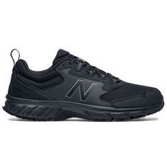 Get style, safety, and comfort all-in-one with the New Balance 510 v5. This soft-toed athletic shoe features a Shoes For Crews slip-resistant outsole, a breathable mesh upper, and ABZORB cushioning for added comfort and durability throughout the workday. Functional Slip-resistant Walking Shoes With Secure Fit, Sporty Impact Resistant Sneakers For Sports, Slip-resistant Tpr Running Shoes For Streetwear, Slip-resistant Running Shoes For Streetwear, Sports Sneakers With Reinforced Toe, Dynamic Slip-resistant Walking Shoes For Training, Dynamic Low-top Impact Resistant Sneakers, Functional Scratch-resistant Running Shoes, Shock Resistant Synthetic Sneakers For Running