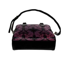 Gothic Purple And Black Patterned Shoulder Handbag This shoulder bag features a gothic purple and black pattern Details: High-grade PU leather, 9.45"(L) x 3.54"(W) x 8.27"(H) 16.57 Oz Has a lined interior featuring zippered, backwalls, double handles, removable and adjustable shoulder strap and a single zippered top closure Check Out More bags HERE *This product is custom made on demand. Gothic Black Shoulder Bag With Adjustable Strap, Black Rectangular Alternative Shoulder Bag, Black Leather Gothic Bags, Black Gothic Crossbody Bag, Gothic Black Crossbody Bag, Black Gothic Leather Shoulder Bag, Gothic Leather Bags For Halloween, Black Gothic Shoulder Bag, Gothic Leather Bags For Daily Use