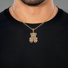 Discover the perfect blend of style and durability with our Teddy Bear 1½" Pendant with Chain Necklace, crafted from high-quality 18K gold plated stainless steel. Whether you're celebrating a victory on the field or making a fashion statement off it, this necklace is designed to complement your sporty lifestyle. With a polished finish that resists rust and tarnishing from sweat or water, it’s made to last through every challenge. This versatile necklace features a charming teddy bear pendant, of Gold Rope Chain Jewelry For Streetwear, Gold Rope Chain Jewelry, Casual Gold Jewelry With Adjustable Chain, Casual Gold Metal Jewelry, Casual Gold Necklace With Adjustable Chain, Casual Gold Charm Necklaces As Gifts, Casual Gold Charm Necklaces For Gift, Casual Gold Charm Necklace As Gift, Gold Adjustable Chain Necklace For Streetwear