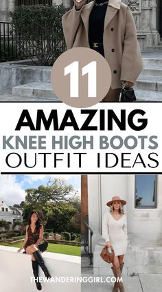 Not sure what to wear with knee high boots? This post shows you 11 amazing knee high boots outfit ideas that look so chic but also modest. Kitten Heel Knee High Boots Outfit, Stuart Weitzman Boots Outfit, Brown Boots Outfit Fall, Knee Length Boots Outfit, Taupe Boots Outfit, Knee High Boots Outfit Fall, High Boots Outfit Fall, Brown Knee High Boots Outfit, Outfits With Knee High Boots