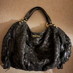 Purchased In Bergdorf Goodman Circa 2008/2009 (Can’t Remember Exact Year But Definitely Around There) 100% Authentic. Made In Italy. Literally The Sturdiest Bag I’ve Ever Owned The Bigger Bag And Fridge Always Comes Back In Style. Hold Everything. Excellent Condition. Easily Worn Over Shoulder. Bag Measurements And Details; Length: 19 In Width: 1 In Height: 15 In Drop: 5 In Gold Toned Hardware Miu Miu Hobo Bag, Over Shoulder Bag, Leather Fringe Bag, Wishlist 2024, Miu Miu Bag, Brown Crossbody Bag, Bow Bag, Satchel Tote Bag, Hobo Handbag