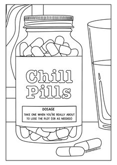 chill pill colouring page Relaxation Activities For Adults, Journal Activities For Adults, Mental Health Coloring Pages Printable, Activity Pages For Adults, Mindful Colouring Pages Free Printable, Self Care Coloring Pages, Inappropriate Coloring Pages Free Printable, Simple Adult Coloring Pages, Positive Coloring Pages