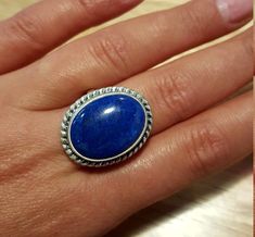 Large Lapis Ring, Lapis Lazuli Ring, Natural Lapis Lazuli, Blue Ring, Lapis Lazuli Blue, Deep Blue Color, Victorian Ring, Lapis Ring, Blue Ring, Lapis Lazuli Ring, Real Jewelry, Bezel Ring, Lapis Lazuli Stone