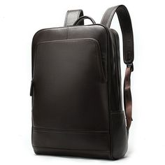 This backpack is a lightweight and stylish business leather backpack crafted from high-quality top-layer cowhide leather. Meticulously designed with ingenuity, it caters to your day-to-day needs seamlessly. The top-layer cowhide leather not only ensures a refined appearance but also adds a touch of sophistication to your daily ensemble. With its sleek design and thoughtful functionality, this backpack effortlessly combines style and practicality, making it a versatile accessory for various occas Classic Soft Leather Backpack For Office, Business Backpack In Soft Leather, Leather Office Backpack, Luxury Business Backpack With Smooth Grain, Luxury Smooth Grain Backpack For Business, Office Standard Backpack In Soft Leather, Office Soft Leather Standard Backpack, Leather Laptop Bag Backpack For Business Trips, Soft Leather Office Backpack