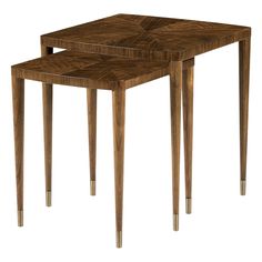 two wooden tables sitting side by side on top of each other