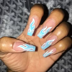 Nagellack Trends, Nails Acrylic Coffin, Blue Acrylic Nails, Drip Nails, Ombre Acrylic Nails, Smink Inspiration, Edgy Nails, Grunge Nails, Simple Acrylic Nails