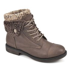 You'll look stylish all-season long with these Cliffs by White Mountain Duena women's combat boots.Click this FOOTWEAR GUIDE to find the perfect fit and more! You'll look stylish all-season long with these Cliffs by White Mountain Duena women's combat boots. Click this FOOTWEAR GUIDE to find the perfect fit and more! BOOT FEATURES Sweater ankle trim design Comfortable padded footbedBOOT CONSTRUCTION Textile, fabric upper Jersey lining Manmade outsoleBOOT DETAILS Round toe Lace-up closure Padded Women's Combat Boots, Lightweight Hiking Boots, Lace Up Boots Women, Trim Design, White Mountain Shoes, Womens Combat Boots, Hiking Fashion, Hiking Boots Women, Stylish Sweaters