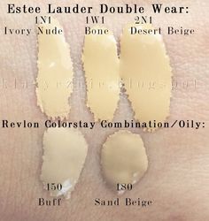 No7 Foundation, Olive Skin Tone Makeup, Fair Olive Skin, Olive Makeup, Double Wear Estee Lauder, Basic Makeup Kit, Olive Complexion, Skin Tone Makeup, Foundation Swatches