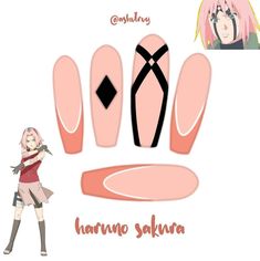 Diseño de https://instagram.com/ashxtrxy?igshid=YmMyMTA2M2Y= Inuyasha Nail Art, Naruto Nails Designs, Coffee And Nails, Nail Dip Ideas, Nail Anime, Naruto Nails