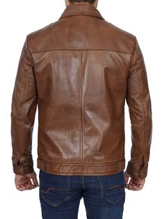 Make a statement with our Men's Shirt Collar Chocolate Brown Leather Jacket. Crafted from high-quality lambskin leather, it features a soft, skin-friendly polyester lining, shirt collar style, and two outside pockets. Versatile and timeless, get yours today and elevate your style. Specification: 100% Real Lambskin Leather. Internal full lined with a skin-friendly soft polyester with quilted foam. Shirt collar with zip closure. Two sides and two inside pockets for traveling essentials. Pairs perf Rugged Leather Biker Jacket, Leather Long Sleeve Jacket For Urban Adventures, Leather Jacket For Urban Adventures, Long Sleeve Leather Jacket For Urban Adventures, Rugged Distressed Brown Leather Biker Jacket, Vintage Distressed Leather Outerwear, Urban Leather Jacket For Urban Adventures, Distressed Fitted Leather Biker Jacket, Classic Distressed Brown Leather Biker Jacket