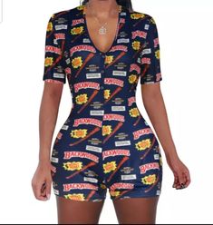 Short sleeve blue buttoned backwoods printed romper. Sizes S-XXL available Summer Pajamas Women, Jumpsuit Shorts, Short Pajamas, Bodycon Bodysuit, Casual Bodysuit, Short Bodycon Dress, Shorts Romper, Summer Pajamas, Jumpsuit Shorts Rompers