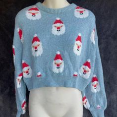 Get Ready To Spread Some Holiday Cheer With This Amazing Cotton On Santa Christmas Sweater! This Blue Pullover Sweater Features A Festive Santa Design That Is Perfect For Any Christmas Party Or Family Gathering. The Sweater Is Made From Recycled Cotton Material, Making It Both Comfortable And Eco-Friendly. It Comes In A Size M, Which Is Perfect For Regular-Sized Women. Not Only Is This Sweater Great For The Environment, But It Is Also A Stylish Addition To Any Winter Wardrobe. Don't Miss Out On Womens Black Sweater, Mustard Yellow Sweater, Oversized Grey Sweater, Light Pink Sweaters, Blue Knit Sweater, Cropped Knit Sweater, Blue Pullover, Black Knit Sweater, Christmas Vibes