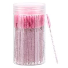 Package include - 100 Pcs lash spoolies with reusable container, great for storing eyelash brushes Size - The length of the storage container is 2.5*4.7 inches, 3.9 in lash brush overall length, 1 in brush head, easy to carry and suitable for travel The brush head can be bent slightly as you need, the bristles are very soft. When used dry (w/no mascara on them), the spoolies are helpful for smoothing out fresh, clumpy mascara application Disposable mascara wands are perfect for separating eyelashes before and/or after mascara application. Don't worry about contamination of mascara or mascara clumping Spolley for lashes are also good for combing out mascara clumps or even cleaning little nooks and crannies in kitchen appliances and other household stuff Eyelash Extensions Pink, Eyelash Brush, Lash Brush, Mascara Wands, Disposable Mascara Wands, Mascara Application, Diy Eyelash Extensions, Mascara Brush, Eyelashes Mascara