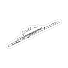 a flute sticker with the words putt on it's side and an image of