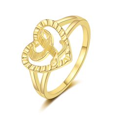 PRICES MAY VARY. 💍GOLD LETTER RING-Love Symbol Heart-Shaped Initial Rings With 26 Alphabet,Different Initial has Different Meaning,You can Wear Just One Capital Letter, or Several Letters at Different Fingers to Make a Unique Word，Meaningful Personalized Gifts For Her. 💍14K GOLD RING-Our Gold Heart Initial Ring Plated with 14K Gold,A Better Color Retention Effect,Which Make It Non Tarnish and No Fade.Made of High Quality Brass,Ensuring Durability and Long-Lasting Shine,Nickel Lead Free,Will No Valentine's Day Personalized 14k Gold Initial Ring, Yellow Gold Initial Ring Gift, Tarnish Resistant, Gold Heart-shaped Initial Ring For Gift, Valentine's Day Heart-shaped Initial Ring, Heart-shaped Yellow Gold Initial Ring For Valentine's Day, Couple Band, Gold Initial Ring, Letter Ring, Initial Ring