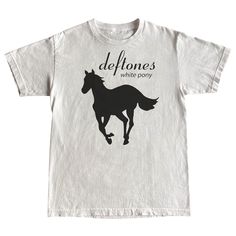 screen printed on Gildan 5.3oz heavyweight 100% cotton tees by hand. The best quality you can get Deftones White Pony Wallpaper, Deftones Band, Deftones White Pony, Mens T Shirts, White Tee, Band Tees, Shirt Style, Mens T, Shirt Designs