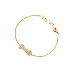 14K Gold Diamond Weight: 0.33 Carat Length: 3/4″ Diamond Dog Bone Width: 5/16″ Total Length: 5 3/4″ – 7″ Adjustable Fastening: Lobster Clasp Tea Cookie, Brown College, Bone Bracelet, Diamond Dogs, Bones Bracelet, Recipes Chocolate, Jewelry King, Lobster Roll, Zucchini Recipes