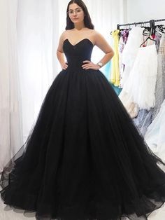 Sweetheart Neck Black Tulle Long Prom Dresses,Back Open Long Formal Evening Dresses on Storenvy Formal Dress Graduation, Black Formal Prom Dresses, Black Tulle Prom Dress, Ball Gown Black, Dress Sweet 16, Dress Birthday Party, Sweet 16 Dress, Formal Prom Dresses Long, Black Ball Gown