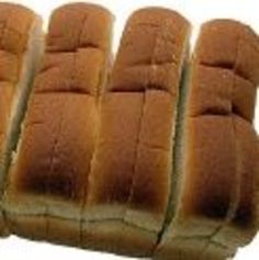 several slices of bread are arranged in a row