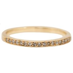 a gold band with small diamonds on it