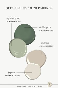 the different shades of green paint