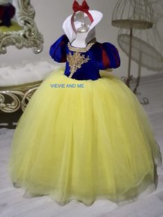 Can be made in other colors Style can be altered Price may vary with changes Message with questions Snow White Dress, Girls Yellow Dress, Snow White Dresses, Snow Dress, Princess Gown, Girly Dresses, Girl Princess Dress, Dress Princess