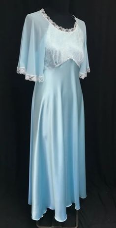 Blue Polyester Nightdress and Negligee Set by Jane Woolrich | eBay Jane Woolrich, Long Nightgown, When You Sleep, 30 Years, Night Dress, Nightwear, Night Gown, Lingerie, How To Wear