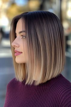 21 Stunning Medium Bob Hairstyles 🌟 Elevate your look with these chic and versatile cuts! #MediumBob #HairInspiration #StyleTrends Color 2025, Straight Hair Cuts, Brunette Hair With Highlights, Medium Bob Hairstyles, Chin Length Hair, Haircut Inspiration, Effortless Hairstyles