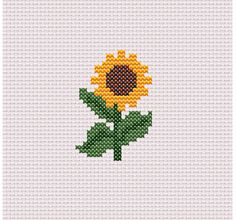 "Sunflower Cross Stitch Chart This retro-inspired cross stitch pattern features a vibrant sunflower design that will bring a touch of warmth and nostalgia to any space. The pattern is designed to be easy to follow, with a clear chart that makes it a breeze for beginners to get started. Aida: 14 count ( 5,5 per cm) Pattern Size: 20 x 29 stitches Finished Size: 1.4 x 2.0 inches ( 4 x 5 cm ) Fabric Color: Antique White (101) Note: This listing is for a digital cross-stitch pattern only. Physical ma Mini Sunflower Cross Stitch, Minimal Embroidery Design, Simple Cross Stitch Patterns, Sunflower Cross Stitch Pattern, Embroidery Design Simple, Sunflower Cross Stitch, Flower Minimal, Minimal Embroidery, Cross Stitch Sunflower