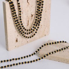 Material: Beads/Beads Fashion Element: Round Style: Fashion OL Black Necklaces, Beads Fashion, Brooch Necklace, Mens Beaded Bracelets, Black Necklace, Steel Necklace, Nature Bracelets, Acrylic Earrings, Stainless Steel Earrings