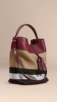 The Medium Ashby in Canvas Check and Leather Burberry Purse, Leather Tote Bags, Leather Totes, Fragrances For Women, British Outfits, The Medium, Bag Collection, Tote Bag Leather, Burberry Bag