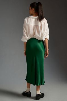 If you haven't met the Tilda slip skirt, then bonjour ! A French-inspired bias-cut design makes it drape and move just so – equally chic for a night out or a day about town. | The Tilda Slip Skirt by Anthropologie in Green, Women's, Size: 2XS, Viscose Chic Bias Cut Maxi Skirt, Chic Bias Cut Midi Skirt, Chic Bias Cut Skirt With Relaxed Fit, Chic Bias Cut Relaxed Skirt, Spring Relaxed Bias Cut Maxi Skirt, Spring Bias Cut Relaxed Maxi Skirt, Spring Relaxed Fit Bias Cut Maxi Skirt, Relaxed Bias Cut Skirt For Night Out, Night Out Bias Cut Relaxed Skirt