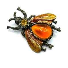 Check out Antique St Tropez Brooch w/ Citrine Crystal &Murano Glass Body, Enameled Wings, the latest item I added on eBay! #eBay #eBaySeller Unique Enamel Pin Gift, Amber Brooch Jewelry Gift, Yellow Enamel Brooches For Gifts, Unique Yellow Brooch Jewelry, Luxury Elegant Orange Brooches, Orange Citrine Vintage Jewelry, Victorian Hallmarked Citrine Jewelry, Vintage Orange Brooches For Gifts, Vintage Amber Hand-strung Beads, Gems, And Cabochons