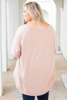 Curved Hem Slouchy Dolman Tunic, Warm Taupe – Chic Soul Casual Beige Tunic For Fall, Beige Relaxed Fit Tunic For Fall, Casual Tunic With Relaxed Fit And Batwing Sleeves, Oversized Solid Casual Tunic, Plus Size Tunic Sweatshirt, Oversized Solid Color Casual Tunic, Casual Oversized Taupe Top, Oversized Long Sleeve Beige Tunic, Oversized Beige Long Sleeve Tunic