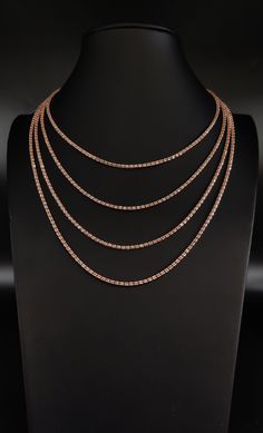 "14k SOLID Real Gold Diamond Cut Ice Link Chain Necklace ,Rose Gold Ice Chain,Rose Gold Chain, 14k Real Gold Cylinder Chain A unique design of 14k rose gold diamond cut accents to give that iconic sparkle -Gold KT: 14K Solid Gold -Gold Color: Yellow-White Gold, Rose Gold Ice chain -Chain Lengths: 16'', 18'', 20\", 22'' -Chain Widths:2.5mm -Chain Style: Rose Ice Chain, Cylinder Chain -Clasp Closure: Lobster Claw -Chain Weight: apox 10.6 gram (2.5mm 20 inches) Same day shipping. Our products are r Formal Rose Gold Diamond Cut Chain Necklace, Formal Rose Gold Diamond-cut Chain Necklace, Rose Gold Box Chain Link Necklace, Ice Chain, Rose Gold Chain, Necklace Rose, Link Chain Necklace, Sell Gold, Rose Gold Diamonds