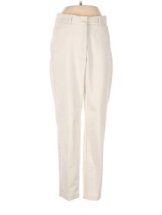 H&M Dress Pants Size: 4 Ivory Bottoms - used. 52% COTTON, 45% POLYESTER, 3% ELASTANE, Regular, Mid/Reg Rise | H&M Dress Pants - Mid/Reg Rise: Ivory Bottoms - Size 4 Cream Stretch Straight Leg Pants, Spring Workwear Chinos Full Length, Spring Workwear Full-length Chinos, Formal Cream Cotton Bottoms, Elegant Full-length Chinos For Spring, Elegant Full Length Chinos For Spring, Spring Elegant Full-length Chinos, White Chinos For Spring Workwear, Beige Straight Leg Chinos For Spring