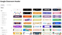 a screen shot of the google classroom leader page, with several different labels on it